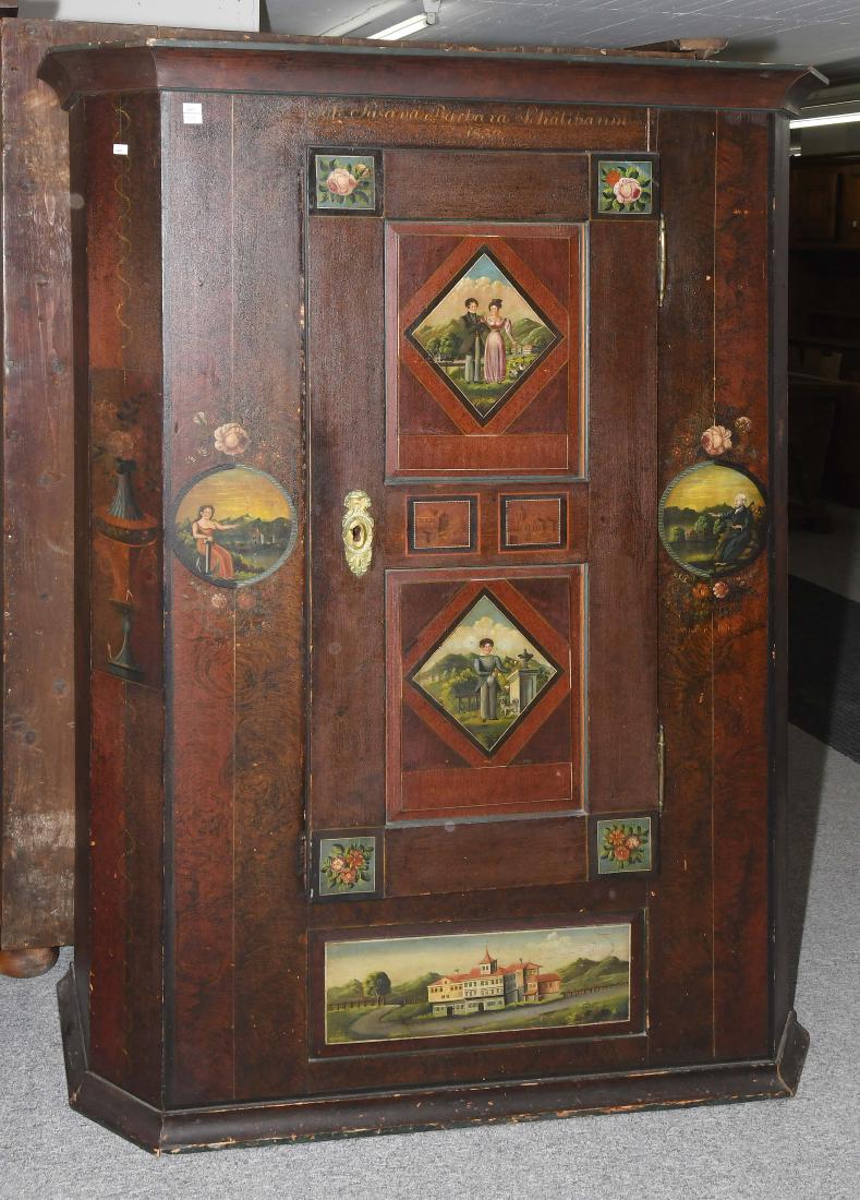 Hochzeitsschrank Biedermeier, datiert 1820. Weichholz (1 of 1)
