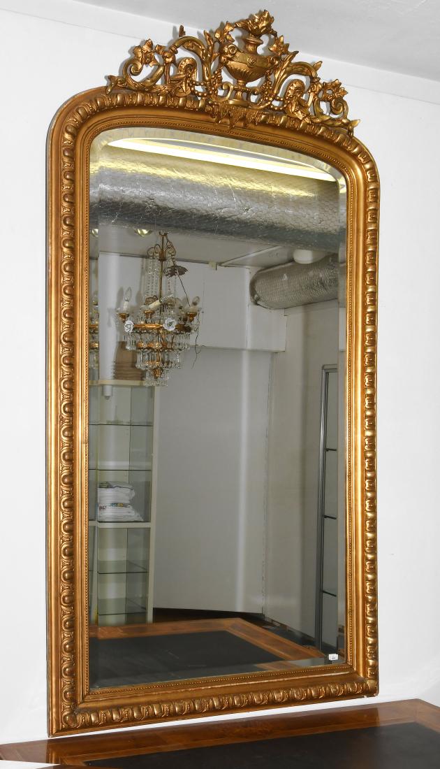 Hallenspiegel Louis Philippe 19. Jh. Weichholz, (1 of 1)