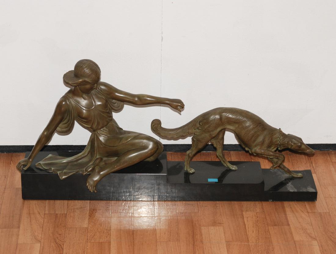 Figurengruppe Um 1920. Unbezeichnet. Zinkguss, grün (1 of 1)