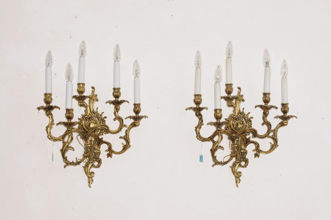 1 Paar Wandappliken Louis XIV-Stil. Bronze. 5-flammig. (1 of 1)
