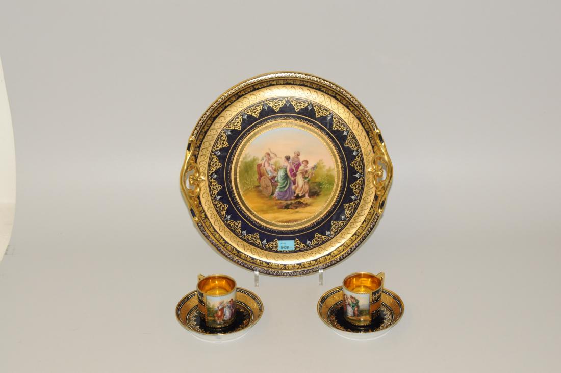 1 Paar Mokkatassen mit Untertassen und Tablett Wien, um (1 of 1)