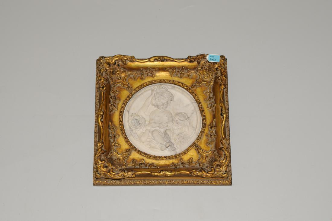 Reliefbild 19.Jh. Marmor. Runde Form mit (1 of 1)