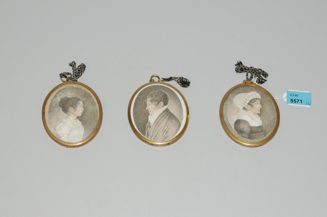 Lot: 3 Porträtminiaturen Um 1800. Mischtechnik auf (1 of 1)