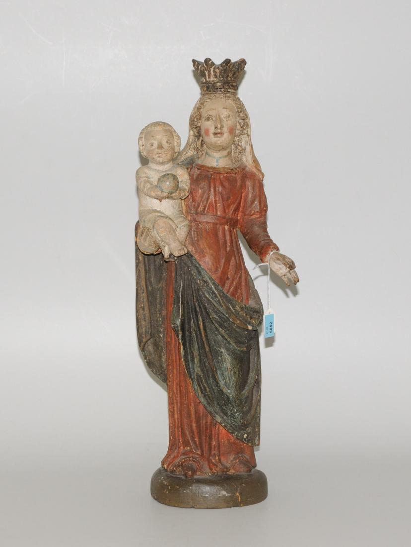 Maria mit Kind Italien, um 1700. Holz geschnitzt, (1 of 1)