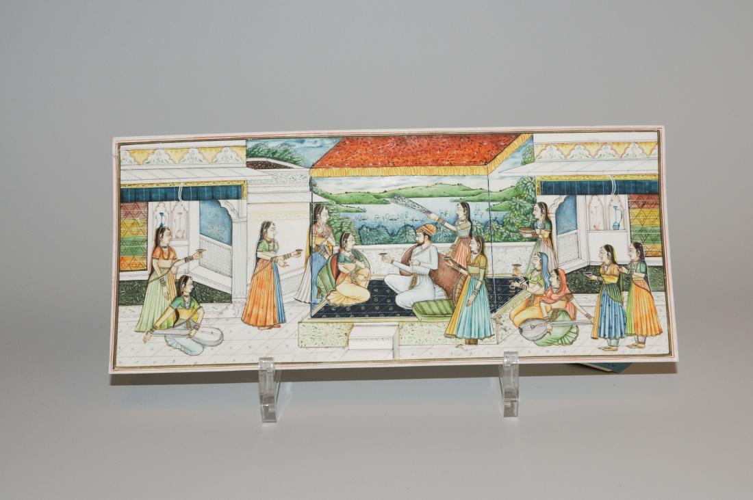 Elfenbeinmalerei Indien, 20.Jh. Opake Wasserfarben auf (1 of 1)