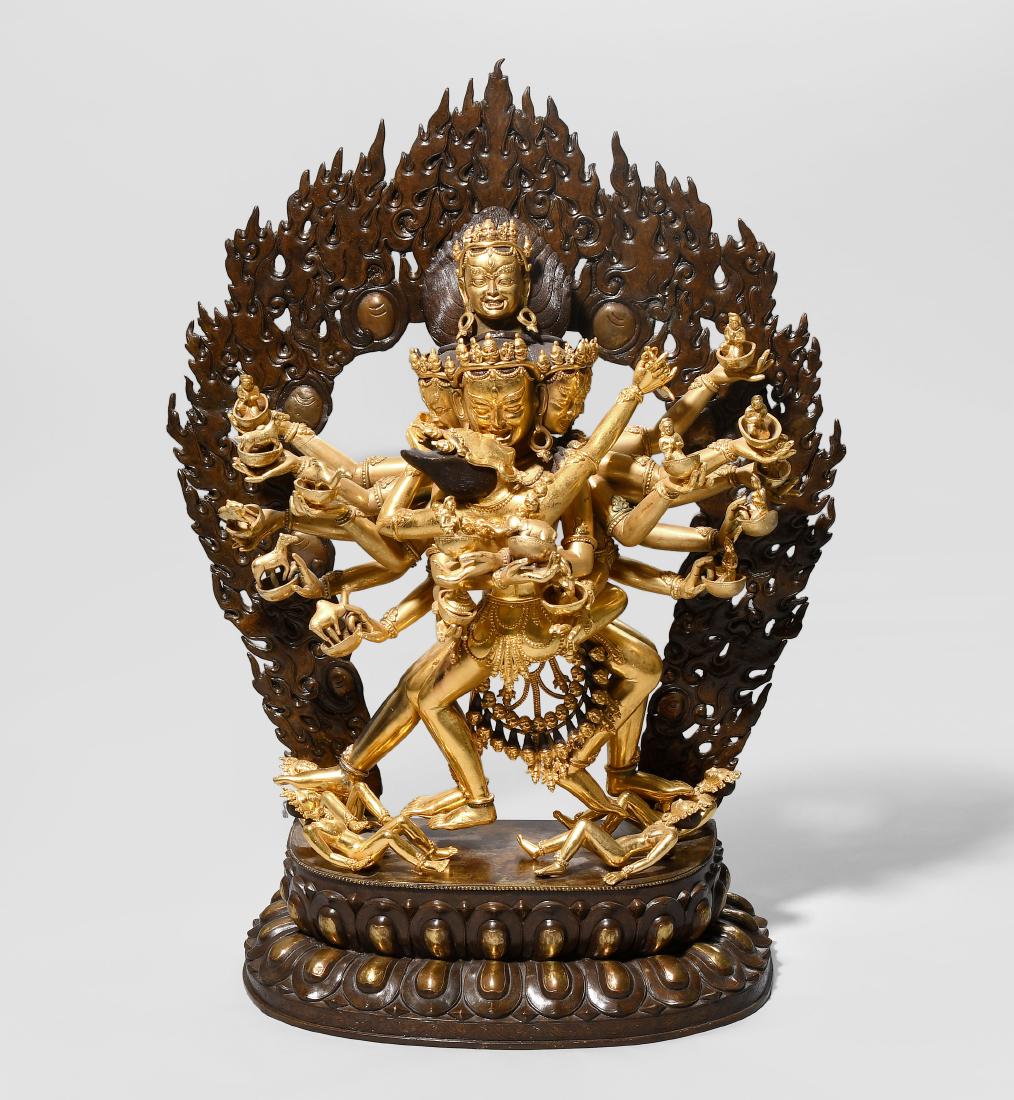 Grosser Yi-Dam Hevajra Nepal, 20.Jh. Bronze, teilweise (1 of 7)