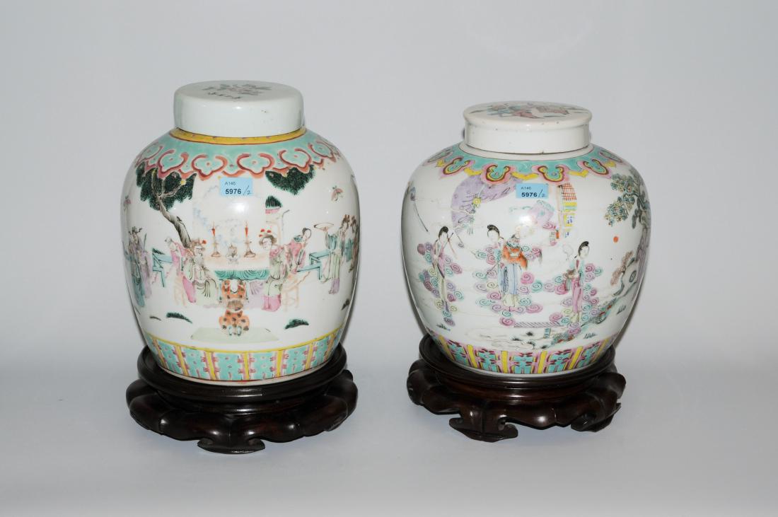 Lot: 2 Gewürztöpfe China, Ende 19.Jh. Porzellan. (1 of 1)
