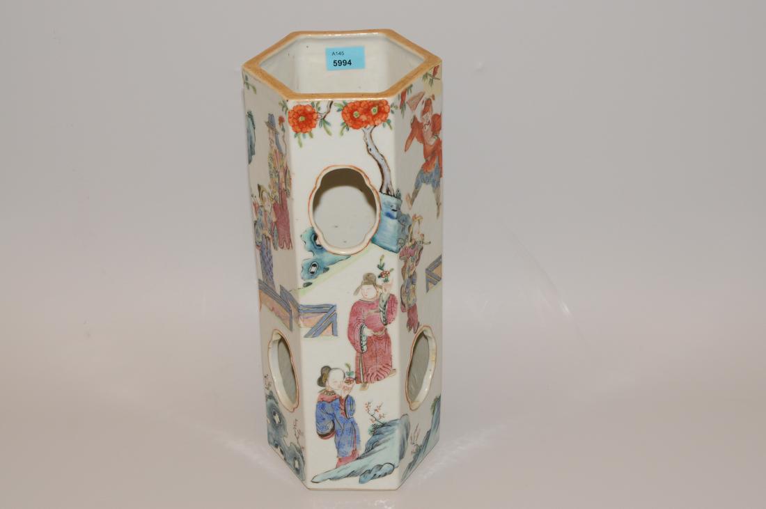 Hutständer China, um 1900. Porzellan. Sechsseitig, mit (1 of 8)