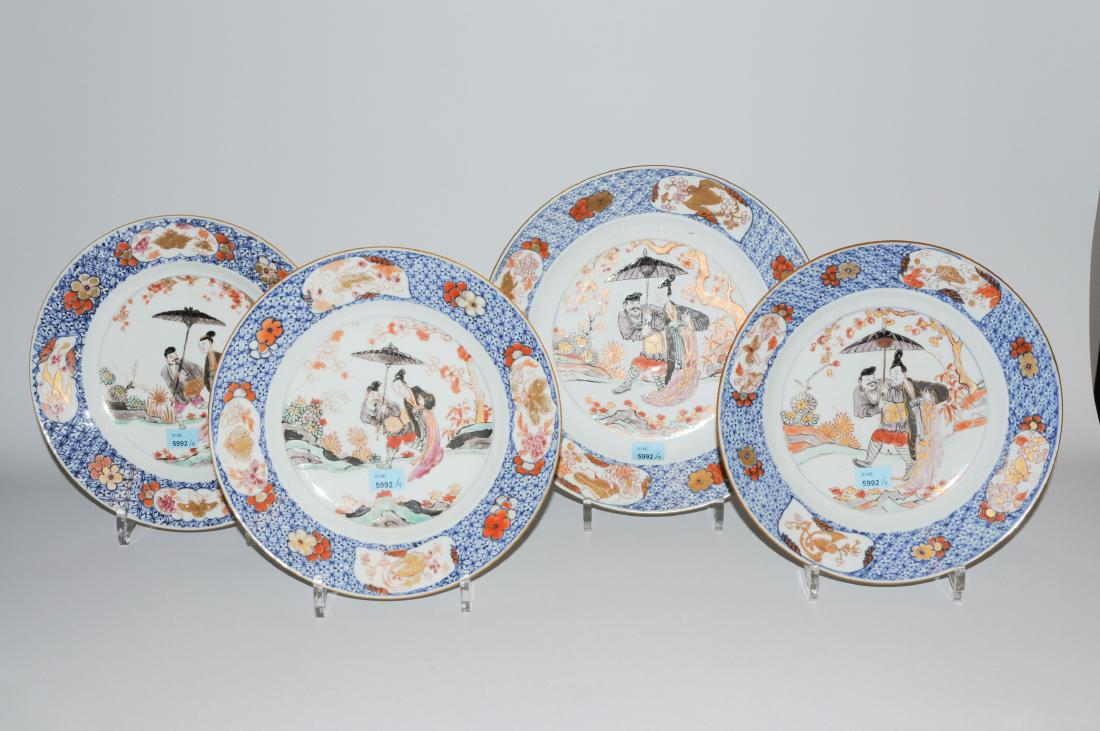 Lot: 4 Teller China, um 1800. Porzellan. Rundform. (1 of 1)