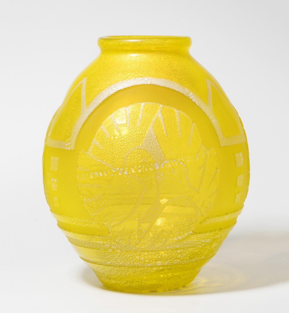Vase, Muller Frères Um 1925. Lunéville. Farbloses Glas, (1 of 1)