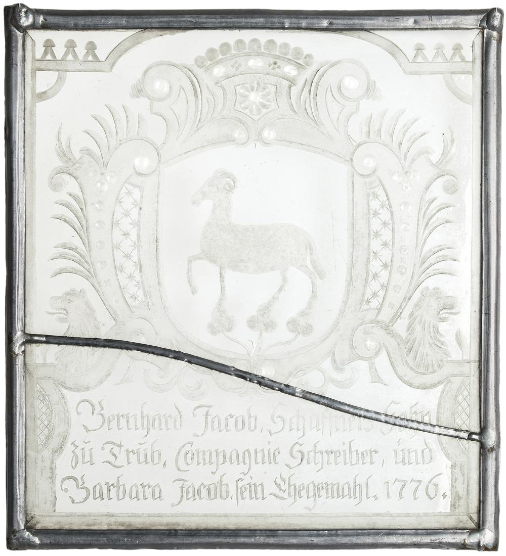 Berner Schliffscheibe "Jacob" Schweiz, datiert 1776. (1 of 1)