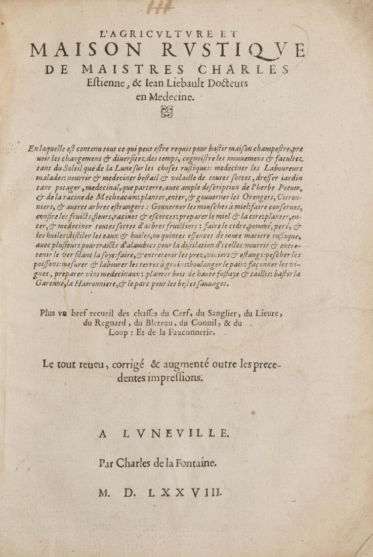 Estienne, Charles und Jean Liebault L' agriculture et (1 of 1)