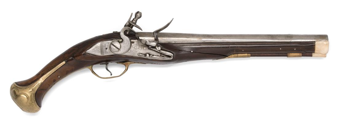 Steinschlosspistole Deutschland, 18.Jh. Rundlauf, (1 of 1)
