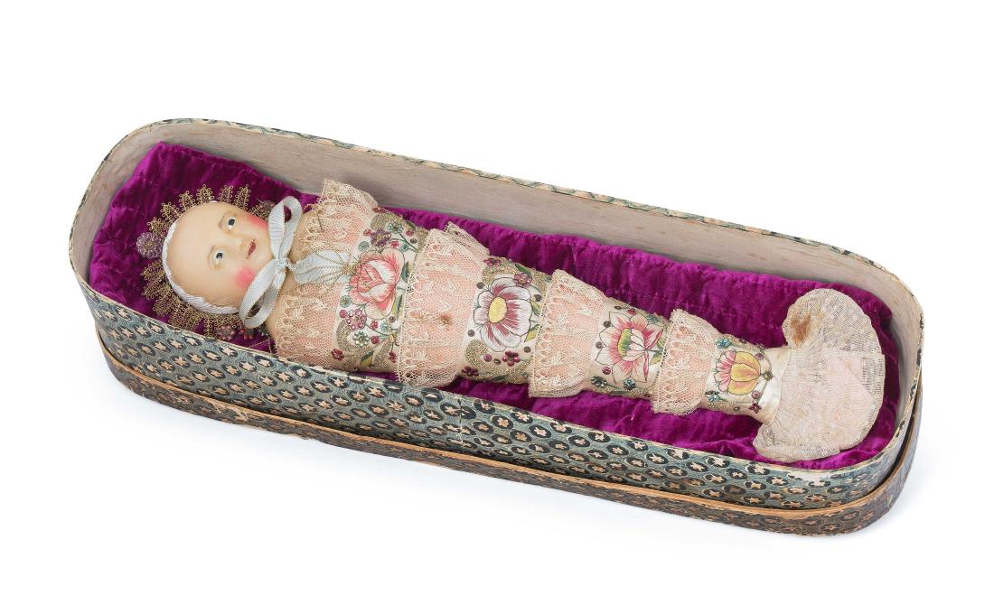 Fatschenkind Alpenländisch, um 1800. Kopf und Schulter (1 of 1)