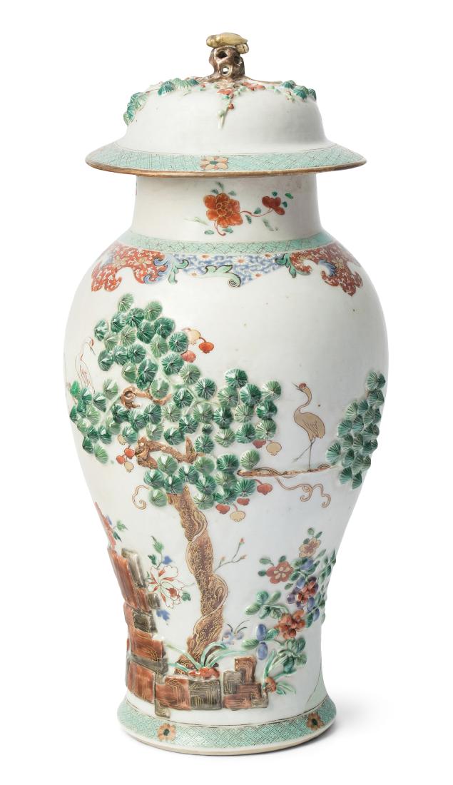 Grosse Deckelvase China, Qing-Dynastie. Porzellan. (1 of 13)
