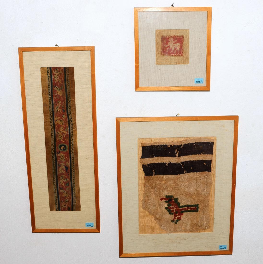 3 koptische Textilfragmente 3.–7.Jh. n.C. Polychromes (1 of 1)