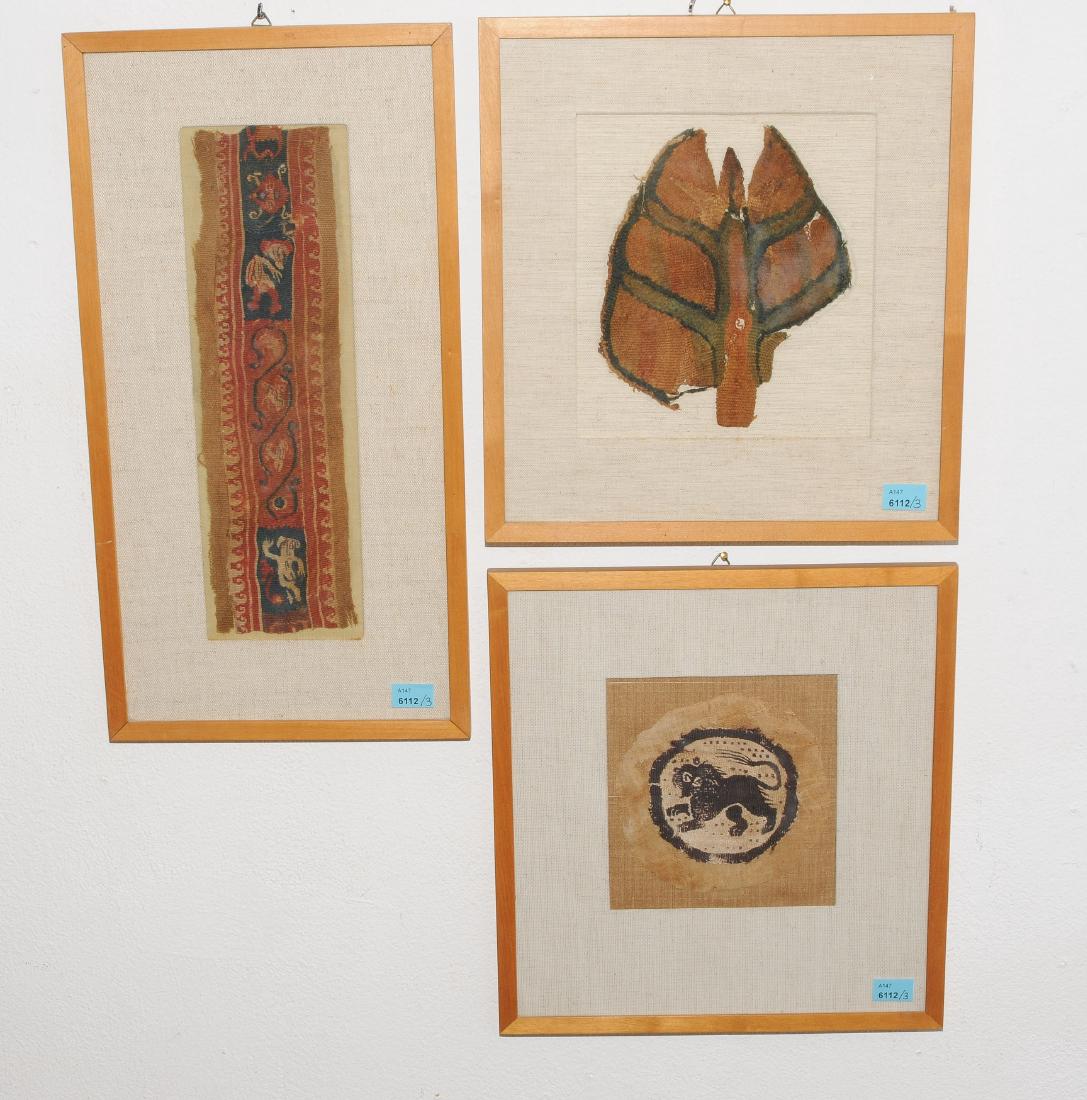 3 koptische Textilfragmente 3.–7.Jh. n.C. Polychromes (1 of 1)