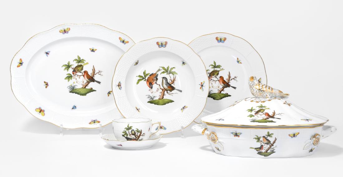 Tafelservice, Herend Nach 1945. Porzellan, Form Osier, (1 of 1)