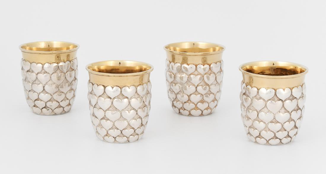 Lot: 4 Herzbecher Hanau, 2.Hälfte 20.Jh. Silber, tlw. (1 of 1)