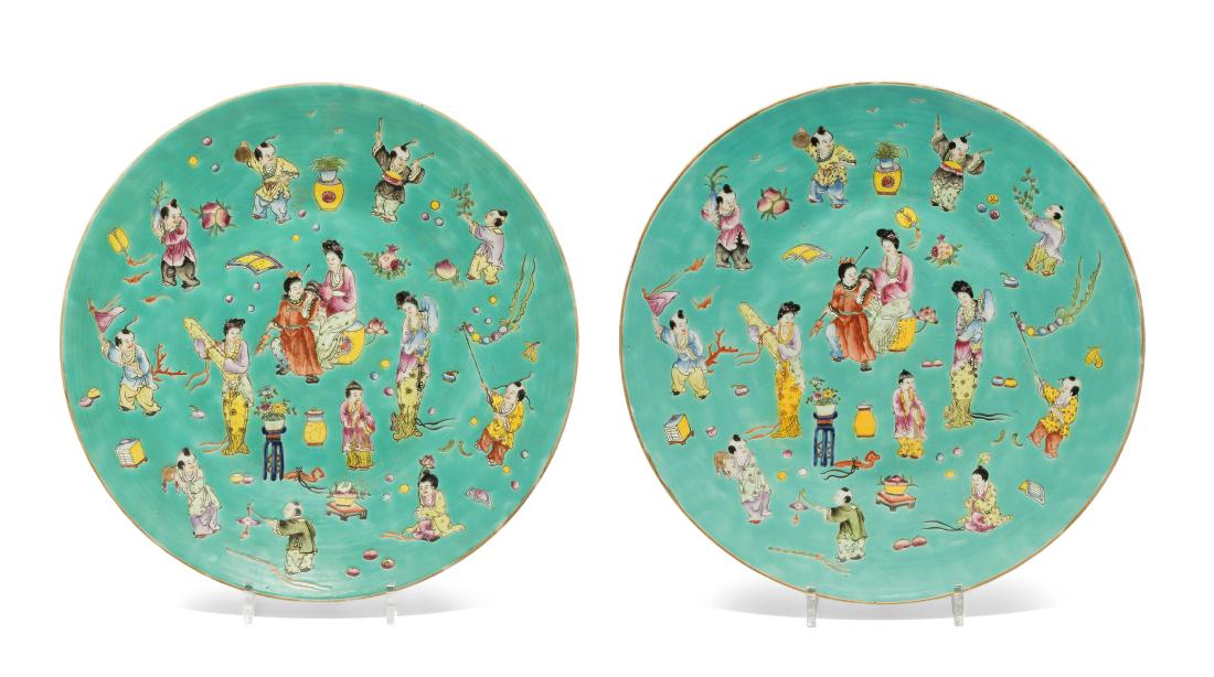 1 Paar Platten China, Republik-Zeit. Eisenrote (1 of 15)