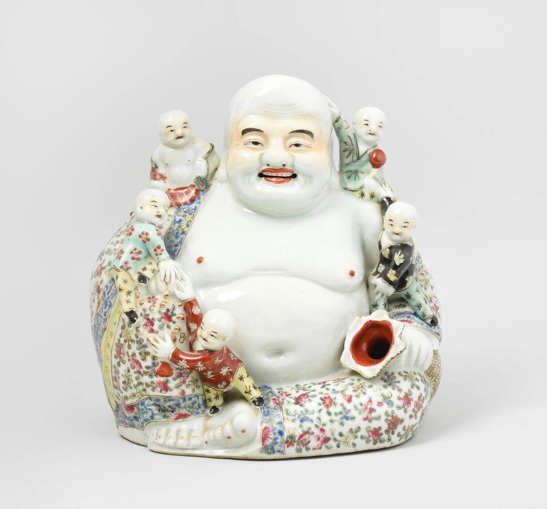 Budai China, 20.Jh. Porzellan. Sitzender, herzhaft (1 of 1)