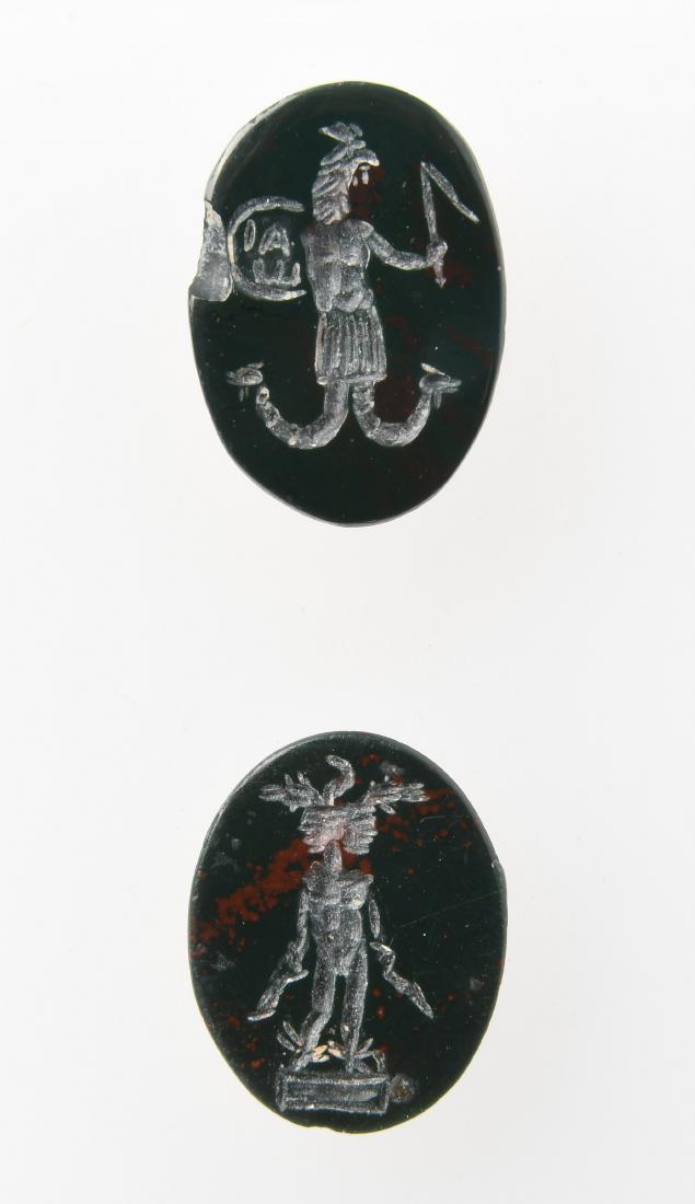 2 Intaglien Römisch, 2.Jh. n.C. Heliotrop, hochoval, (1 of 1)