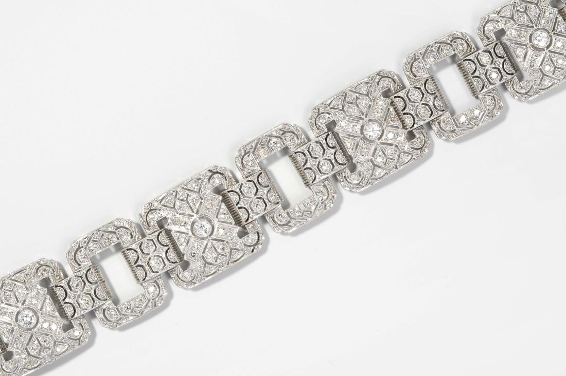 Diamant-Bracelet Spätes Art Déco. 950 Platin. (1 of 1)