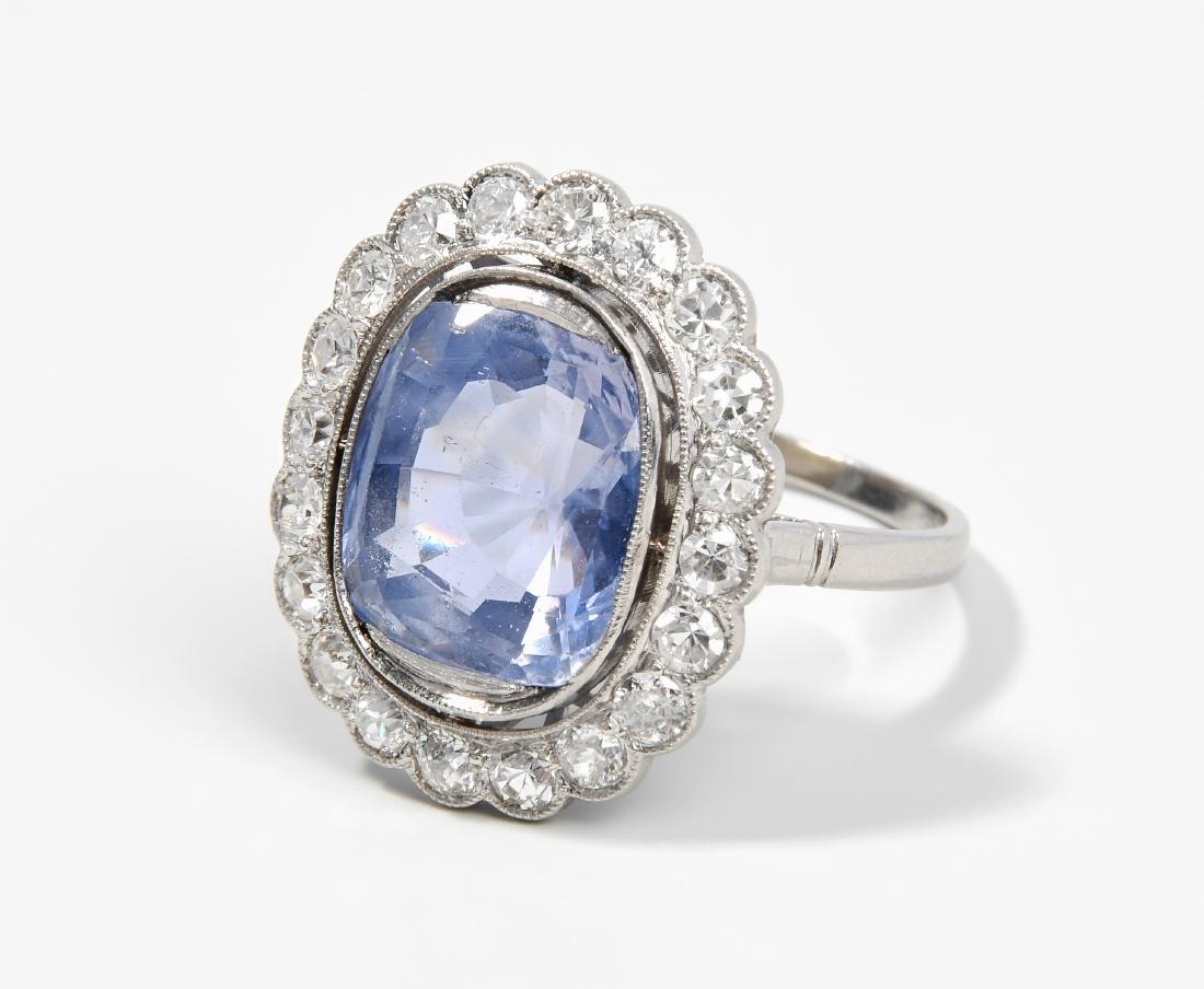 Saphir-Diamant-Ring 1930er Jahre. 900 Platin. (1 of 1)