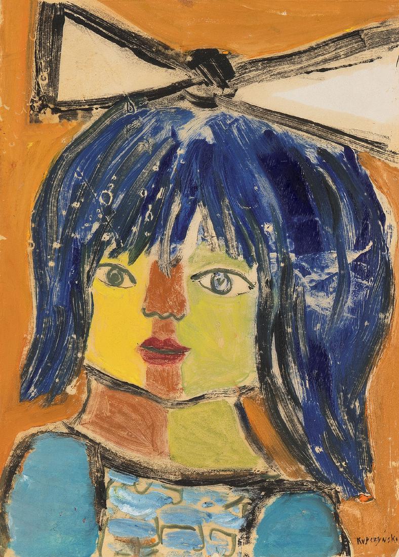 Kupczynski, Zbigniew (Wilno 1928) Mädchen mit blauen (1 of 1)