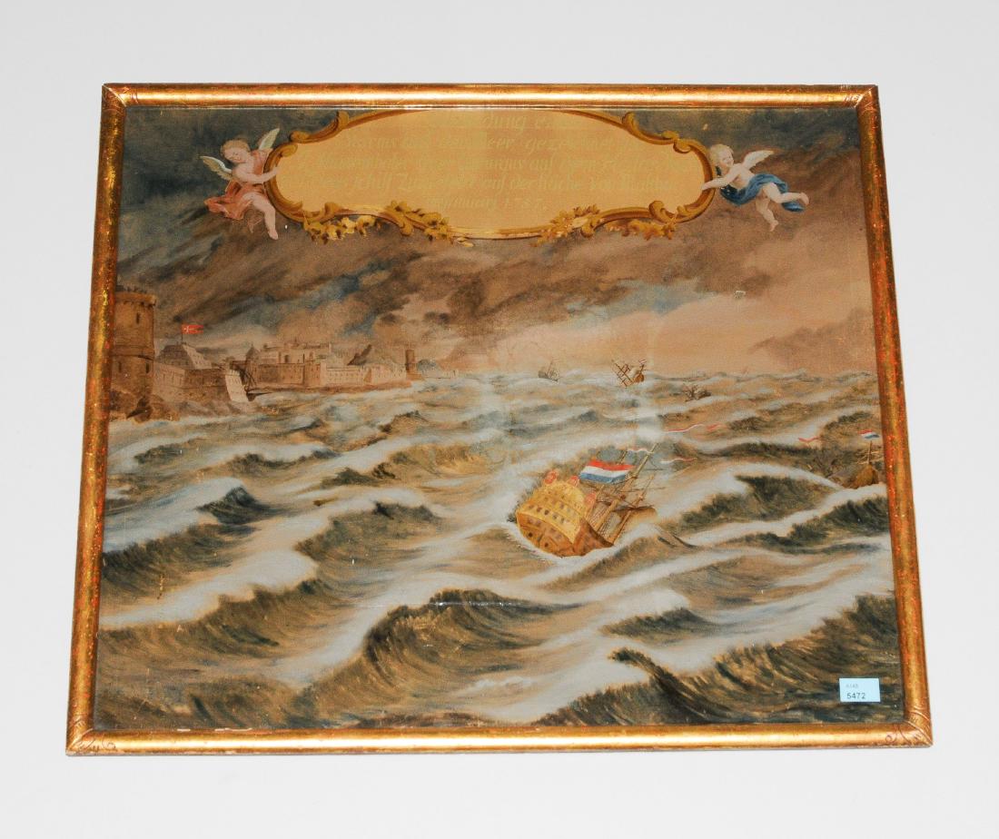 Hinterglasbild Datiert 1757. Polychrome Malerei hinter (1 of 5)