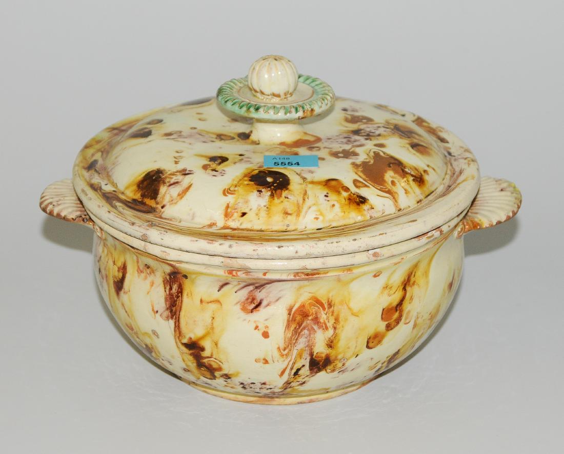 Decketerrine Langnau, datiert "1814". Keramik, (1 of 2)