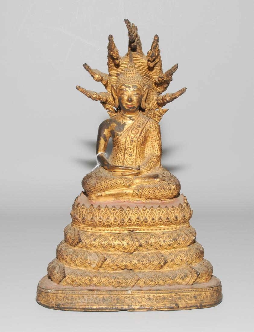 Buddha Muchalinda Thailand, Bangkok-Stil. Bronze, (1 of 1)