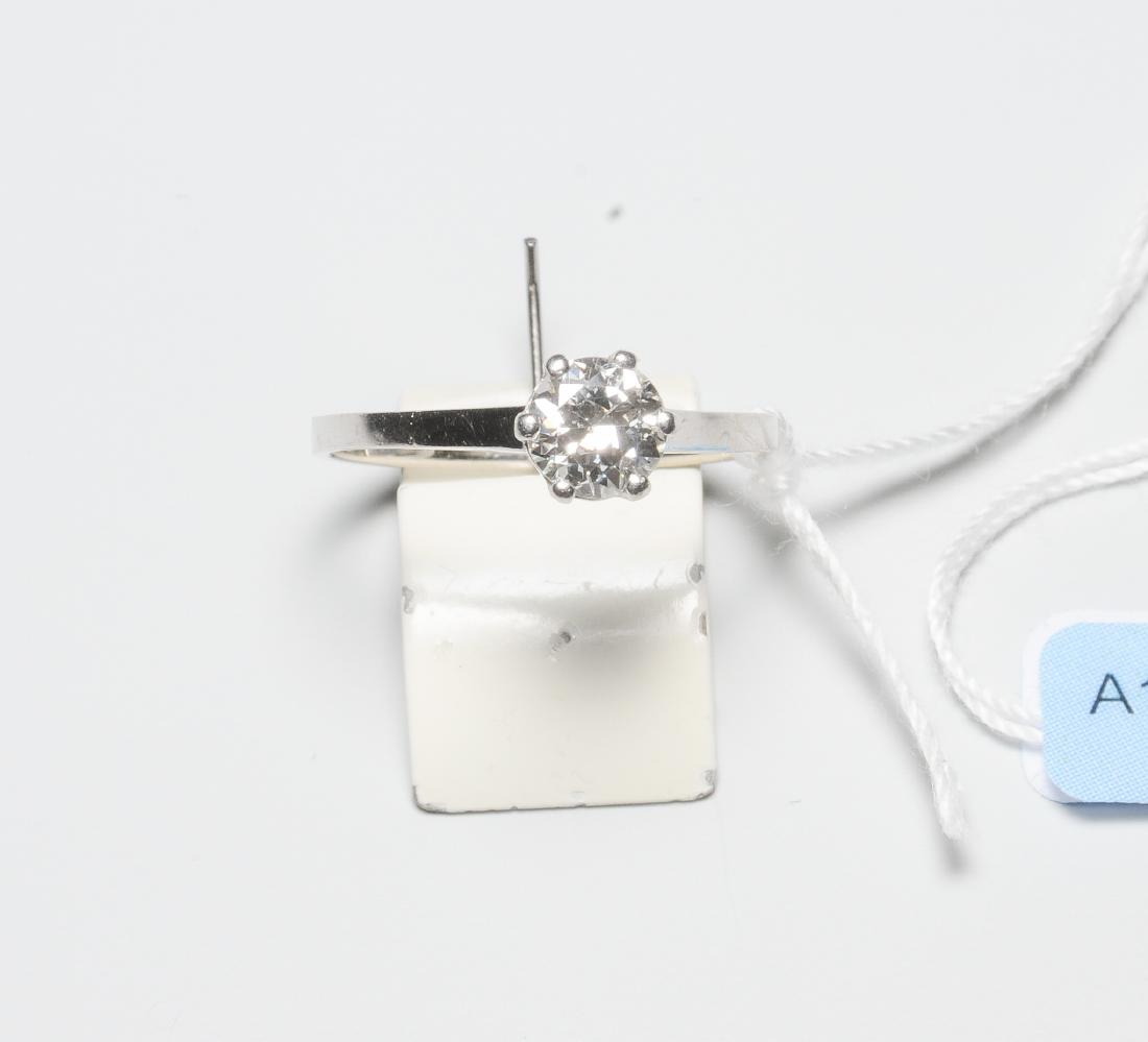Solitaire-Ring Platin. 1 Altschliff-Diamant ca. 0.50 ct: Solitaire-Ring Platin. 1 Altschliff-Diamant ca. 0.50 ct J/K-P1. Gr. 53, 2,1 g.