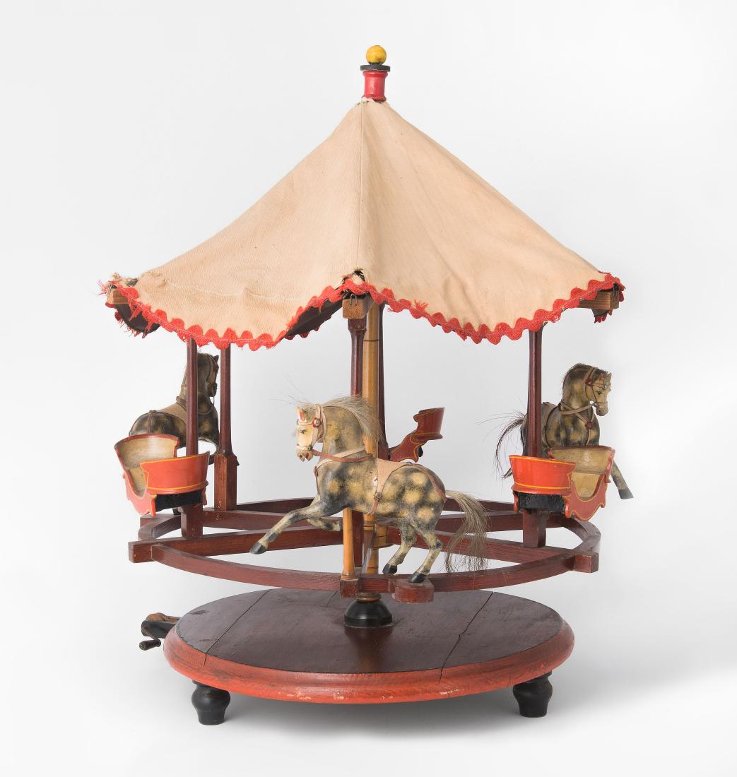 Grosser Kurbelautomat "Karussell" Um 1910. Holz, tlw. (1 of 1)