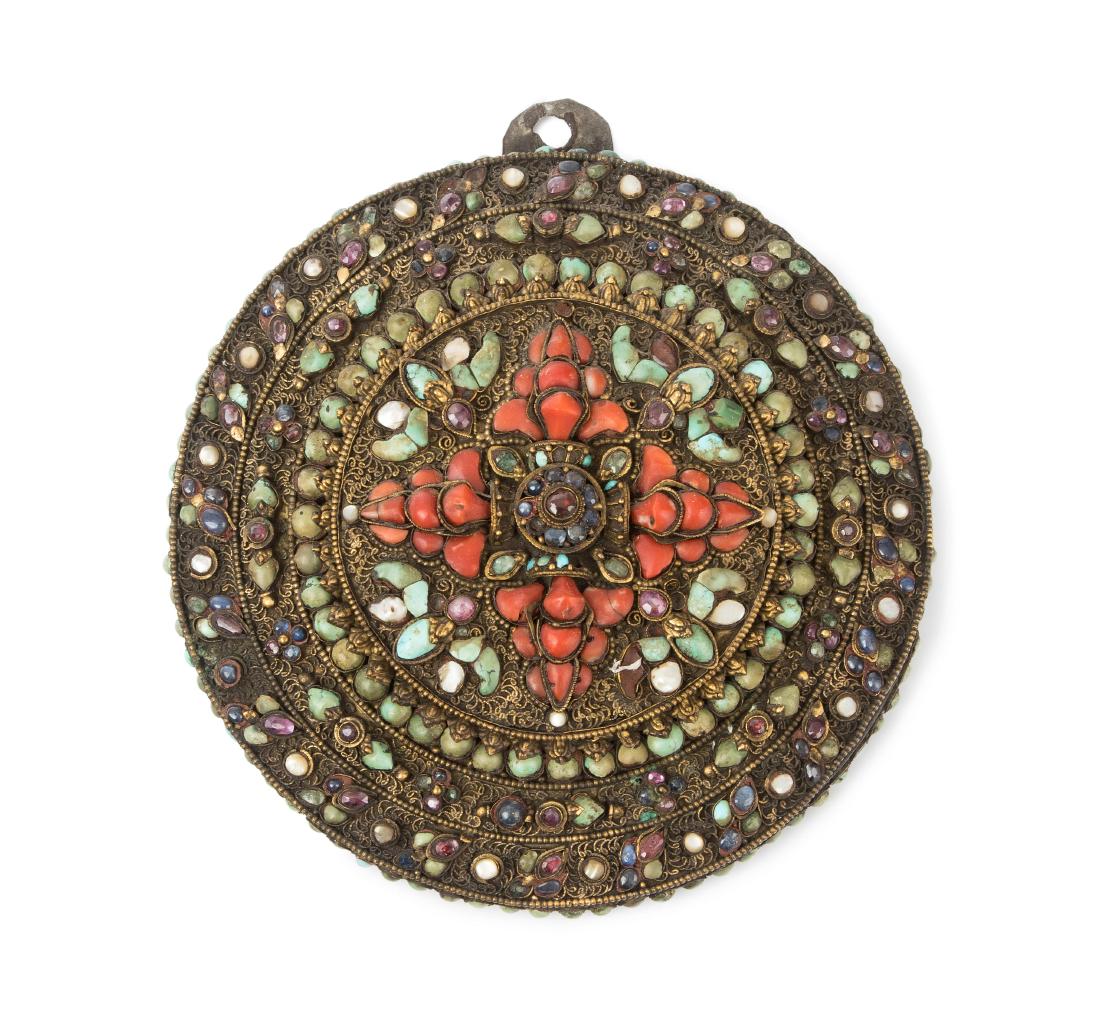 Schmuckscheibe Tibet/Nepal, Ende 19.Jh. Runde (1 of 1)