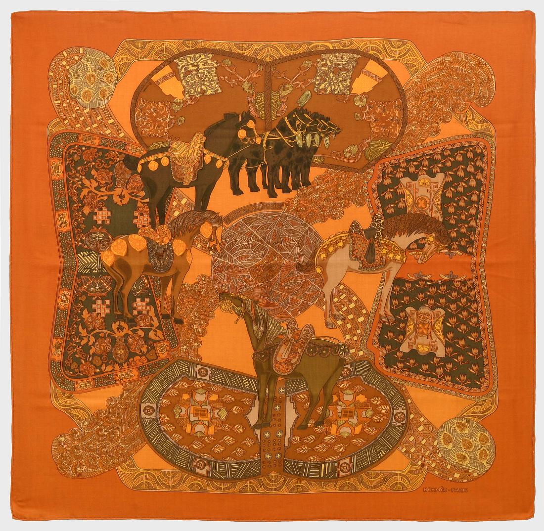 Hermès, Foulard "Art des Steppes" Seide und Kaschmir. (1 of 1)