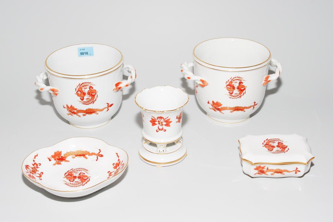 Lot: 5 Teile, Meissen 20.Jh. Porzellan, Dekor (1 of 1)