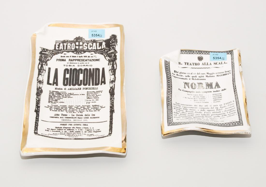 Lot: 2 Schalen Fornasetti-Milano, 20.Jh. Porzellan, (1 of 1)