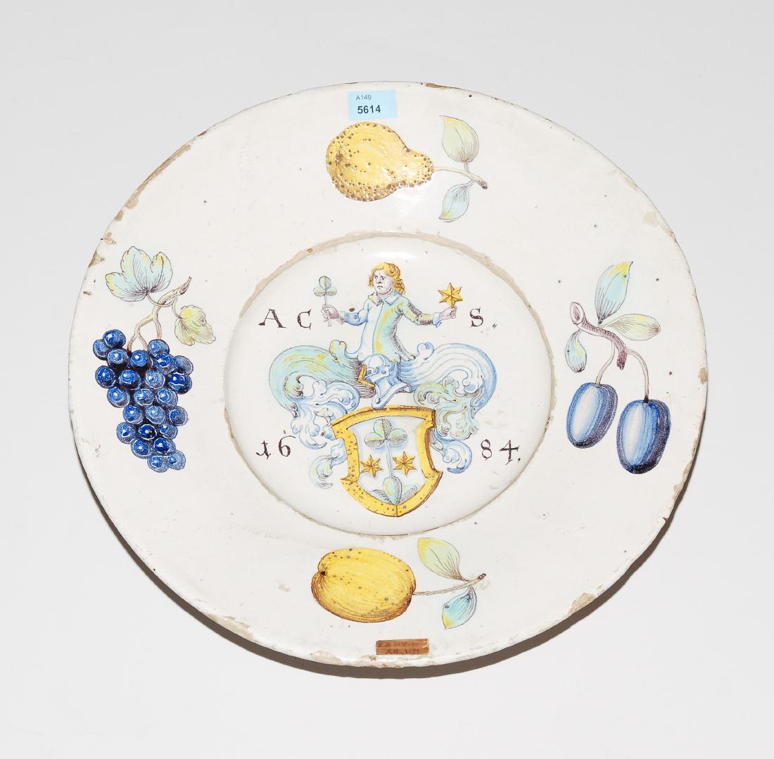 *Platte In der Art von Winterthur. Wohl 19.Jh. Fayence, (1 of 1)
