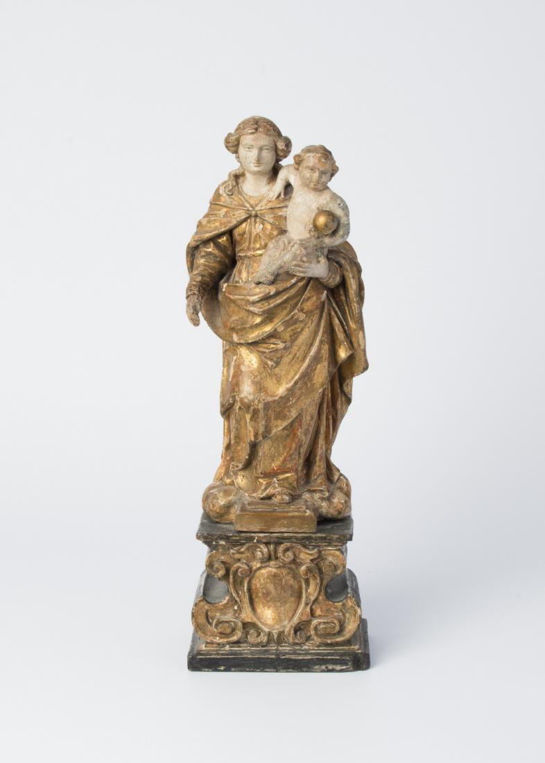 Maria mit Kind Italien, Barock. Holz geschnitzt und (1 of 1)