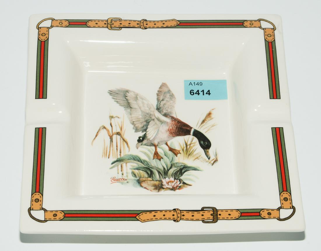 Gucci, Ascherschale "Stockente" Porzellan. 15x15x2 cm. (1 of 1)