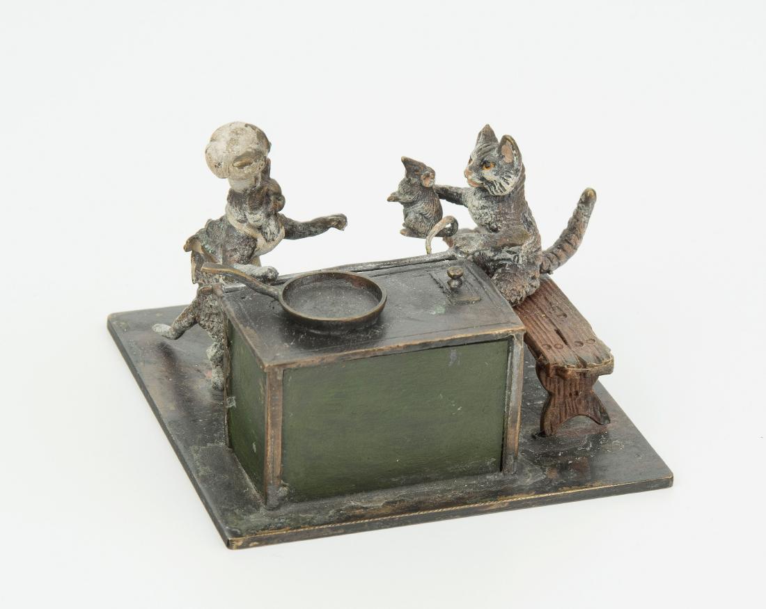 Tierfiguren: Katzen Wiener Bronze, 20.Jh. Ziseliert und (1 of 1)