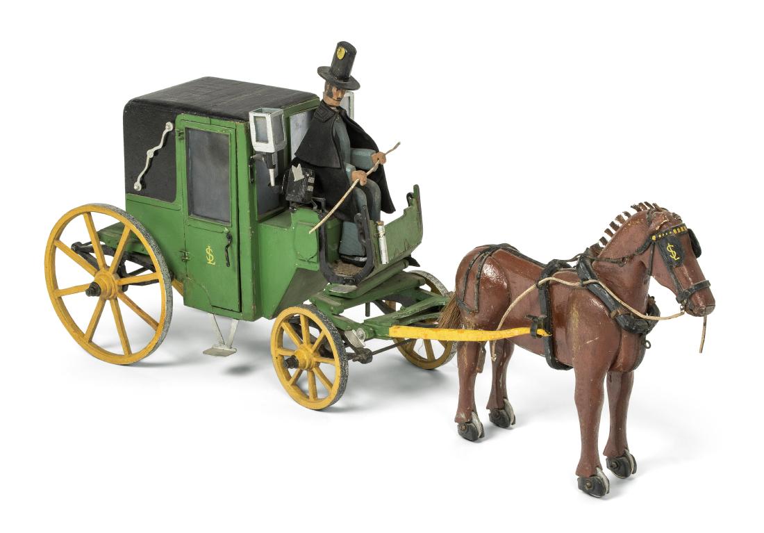 Grosse Kutsche mit Zugpferd Französischer Hersteller, (1 of 1)