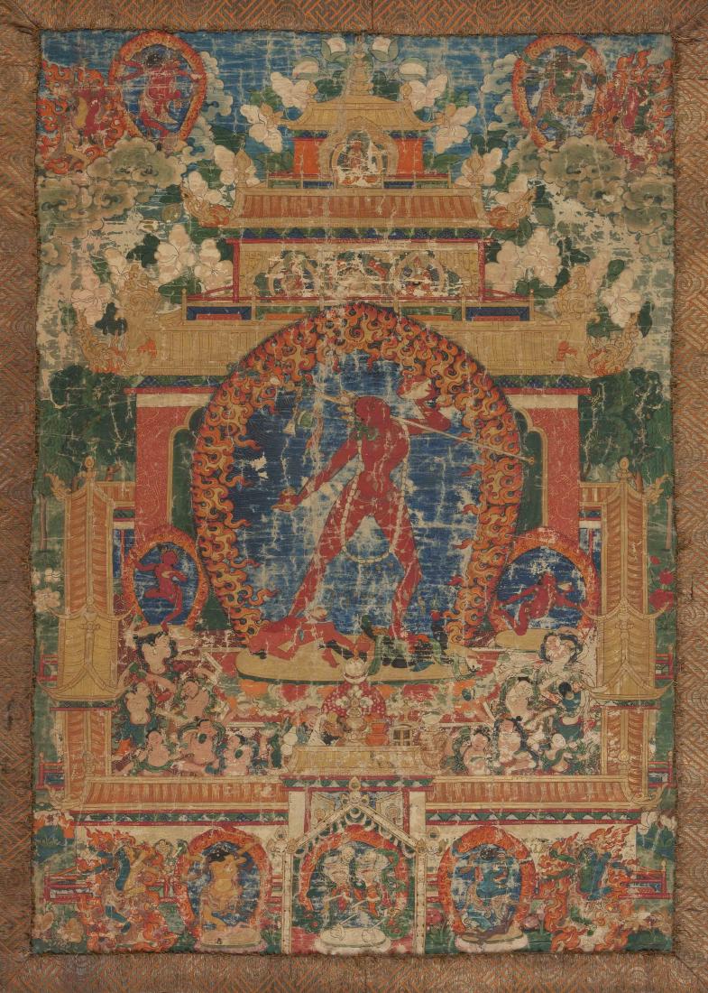 Thangka der Vajrayogini Tibet, 18.Jh. Farben auf (1 of 9)