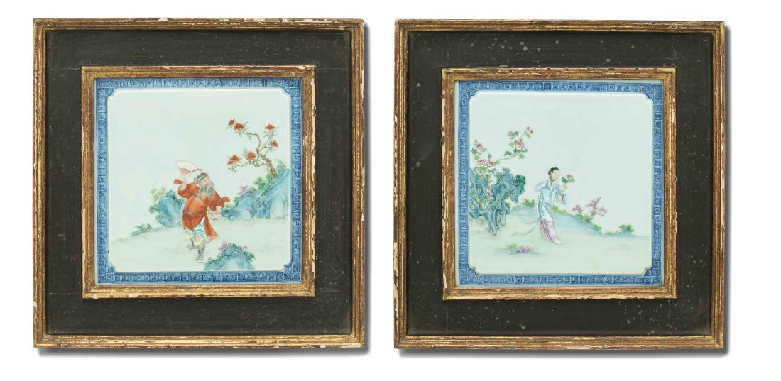 1 Paar Porzellantafeln China, späte Qing-/ (1 of 17)