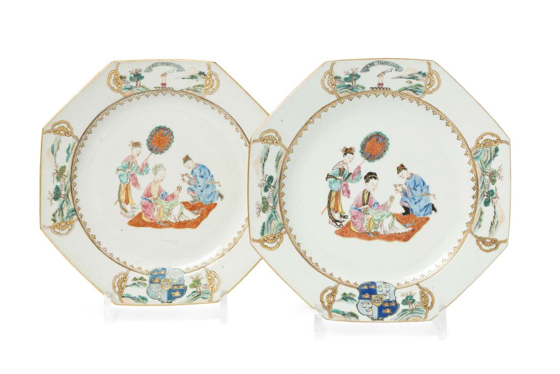 1 Paar Teller China, um 1800. Compgnie des Indes. (1 of 13)