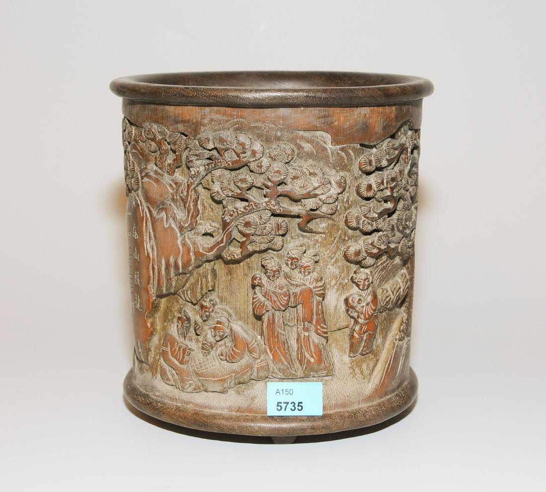 Pinselständer China, 20.Jh. Bambus. Zylinderform auf (1 of 1)