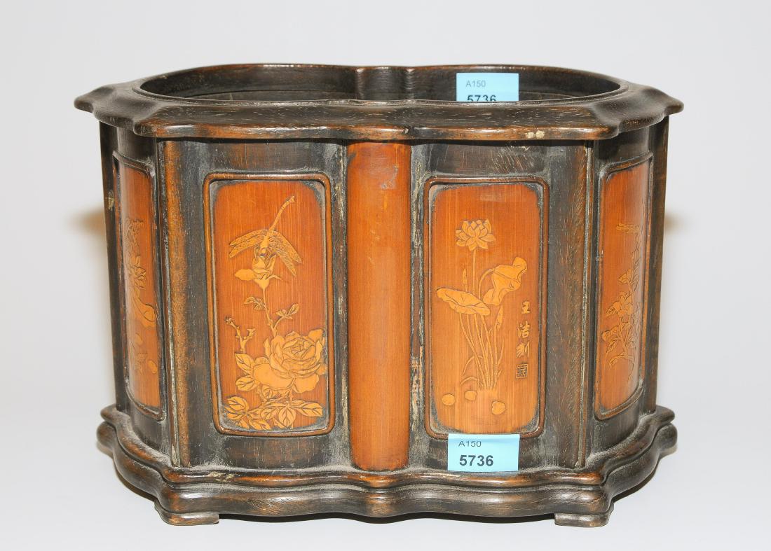 Pinselständer China, 20.Jh. Holz und Bambus. Passige (1 of 1)