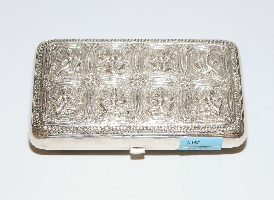 Tabakdose Burma, 20.Jh. Silber. Rechteckig mit (1 of 1)