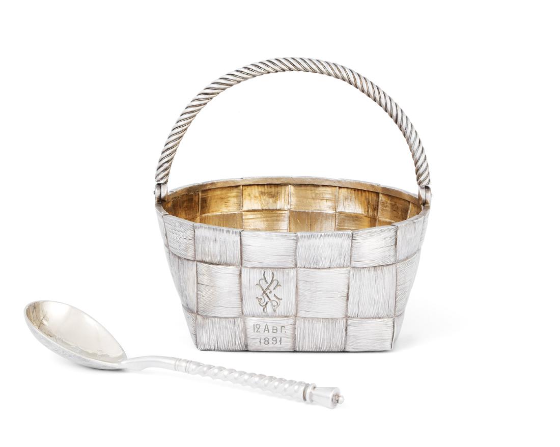 Trompe l'oeil-Objekt, Henkelkorb mit Löffel St. (1 of 7)